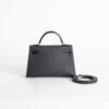 Full Handmade Mini Kelly Touch 19CM Epsom / Crocodile Leather CC89 Noir Gold Hardware