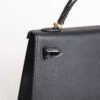 Full Handmade Mini Kelly Touch 19CM Epsom / Crocodile Leather CC89 Noir Gold Hardware