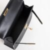 Full Handmade Mini Kelly Touch 19CM Epsom / Crocodile Leather CC89 Noir Gold Hardware