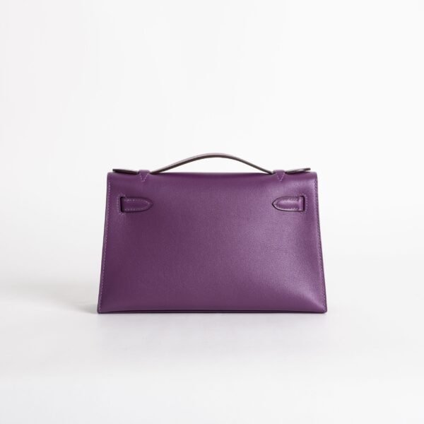 Canada Toronto Hermes Swift Leather Kelly Pochette 22cm P9 Anemone Silver Hardware