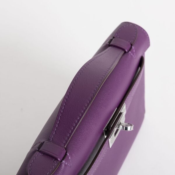 Canada Toronto Hermes Swift Leather Kelly Pochette 22cm P9 Anemone Silver Hardware