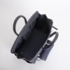 Hermens Birkin Cargo 25CM 89 Noir Calf Leather / Deep Blue Canvas Silver Hardware