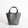 USA New York Picotin 18CM Clemence Leather 0L Gris Meyer Women’s Tote Bag Silver Hardware