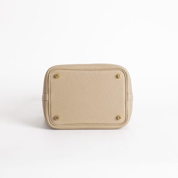 Full Handmade Hermes Picotin Lock 18CM S2 Gris Trench Clemence Leather Gold Hardware