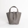 UK London Hermes Picotin Lock 18CM Clemence Leather 8F Etain Silver Hardware
