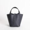 Hermes Women’s Bag Clemence Leather 2Z Blue Nuit Picotin Lock 18CM Silver Hardware