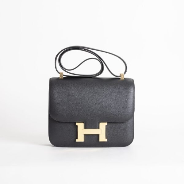 USA Los Angeles Hermes Constance 24CM Epsom Leather 89 Noir Rose Gold Hardware