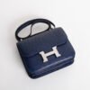 wsxc1740500967268_2 UK London Hermes Constance 18CM Ostrich Leather CK73 Blue Saphir Silver Hardware