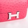 Hermes Bag Price Constance 18CM Ostrich Leather E5 Rose Tyrien Silver Hardware