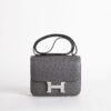Australia Canberra Hermes Constance 18CM Ostrich Leather 8F Etain Silver Hardware
