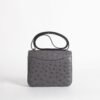 Australia Canberra Hermes Constance 18CM Ostrich Leather 8F Etain Silver Hardware
