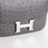 Australia Canberra Hermes Constance 18CM Ostrich Leather 8F Etain Silver Hardware