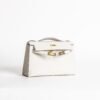 Hermes Evening Bag Kelly Pochette 22cm Swift Leather CC10 Craie Gold Hardware